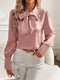 Bluse mit Knotenkragen | Polyester | Femininer Stil