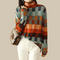 Weicher Kaschmir-Rollkragenpullover | Stilvolles Patchwork-Design