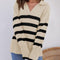Gestreifter Strickpullover mit Kragen für Damen | Perfekt für alle Jahreszeiten