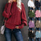 Damen Grobstrickpullover mit hohen Kragen und voluminösen Ärmeln