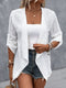 Boho Cardigan Damen Häkelstrick offen geschnitten leichtes Layering