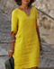 Ingrid - Unbeschwerte V-Ausschnitt Tunika-Kleid aus natürliche Textur