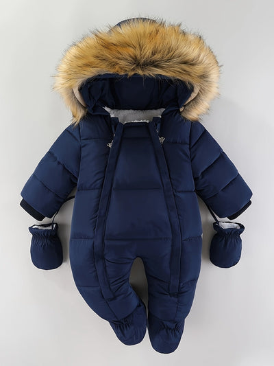 Frosty Baby Strampler - Luxe Winter-Overall mit Kapuze für die kälteren Monate