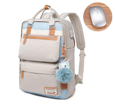 Stilvoller wasserdichter Rucksack für Frauen mit 15,6-Zoll-Laptop-Fach