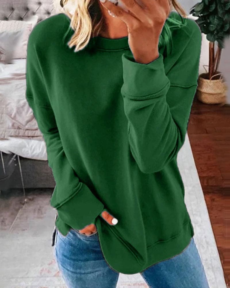 Locker geschnittener Damenpullover aus Baumwolle und Polyester