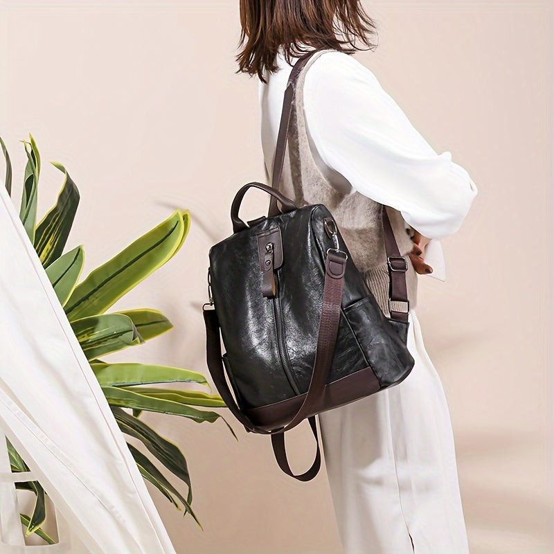 Taschen-Rucksack für Frauen aus veganem PU-PU Leder mit sicherem Design