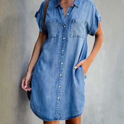 Camilla | Elegantes Jeanshemdkleid für Frauen