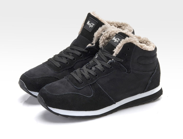 Lässige warme Winterschuhe für Herren – Hohe Sneakers mit Fellfutter