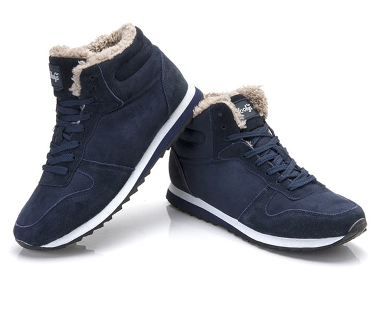 Lässige warme Winterschuhe für Herren – Hohe Sneakers mit Fellfutter