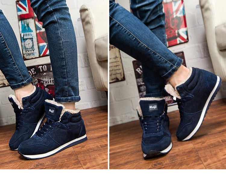 Lässige warme Winterschuhe für Herren – Hohe Sneakers mit Fellfutter