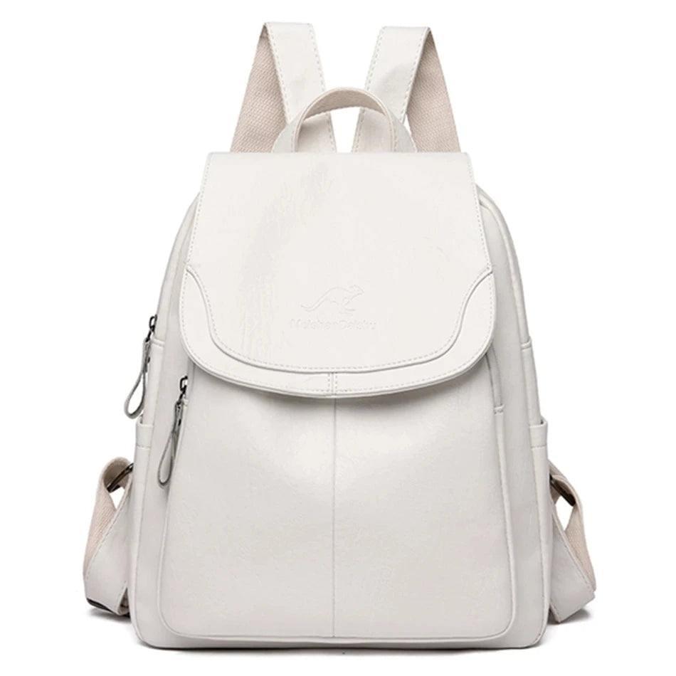 Diebstahlsicherer PU Lederrucksack für stilvolle Frauen | Edah