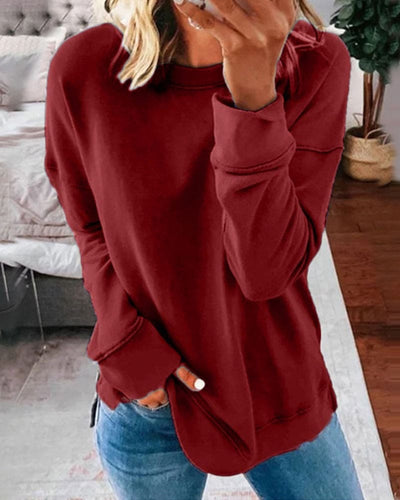 Locker geschnittener Damenpullover aus Baumwolle und Polyester