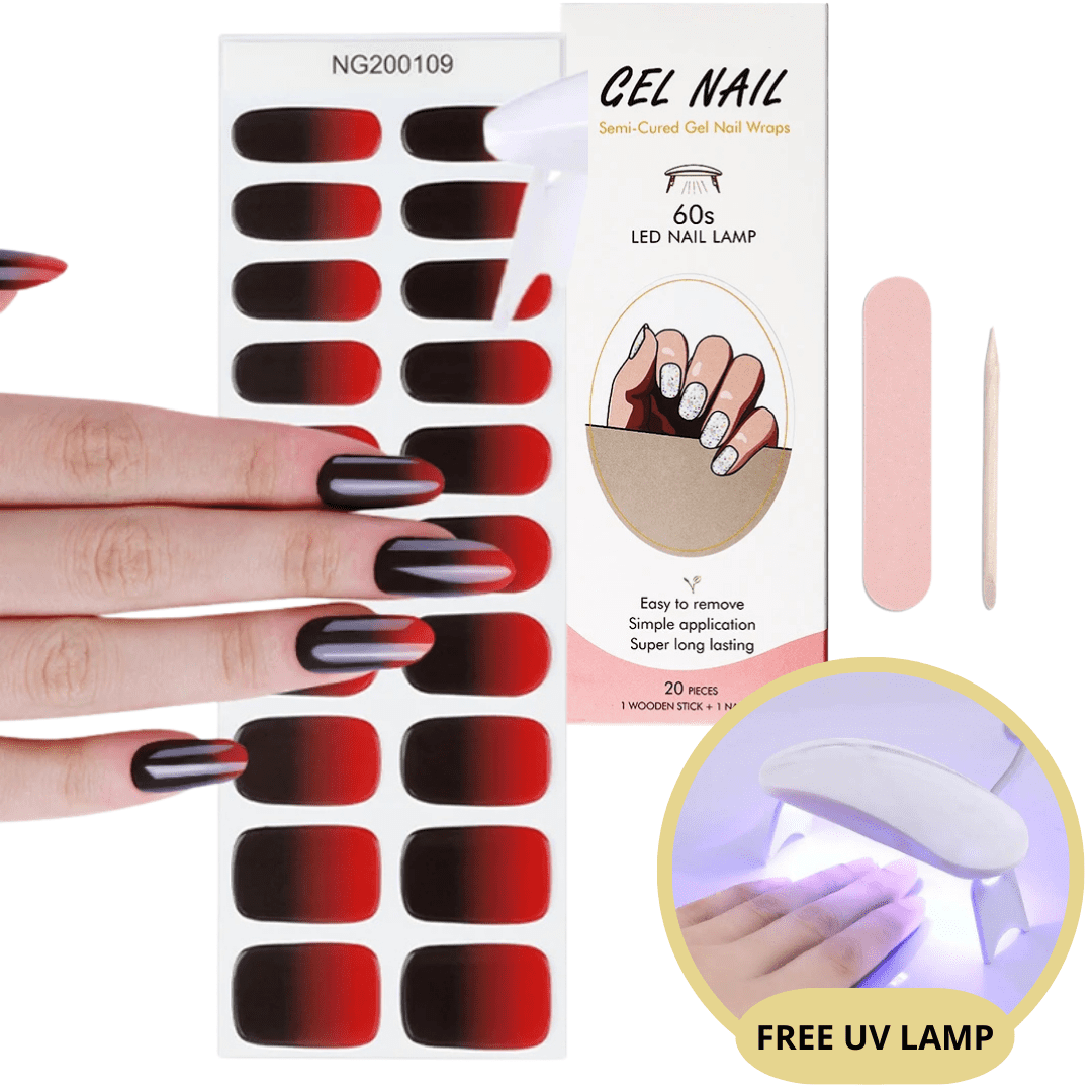 Gel-Nagelsticker-Set mit UV-Lampe