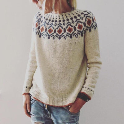 Maaike | Stilvoller Damenpullover mit geometrischem Muster | Warm und bequem