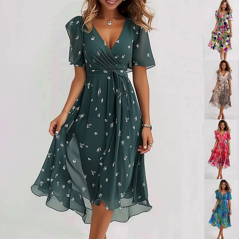 Lin | Stilvolles Midikleid mit Blumenmuster
