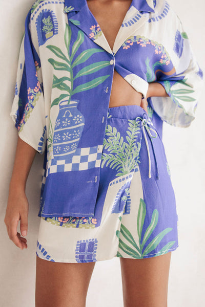 Nathalie Sommerset - Tropisch bedrucktes zweiteiliges Outfit mit entspannter Passform