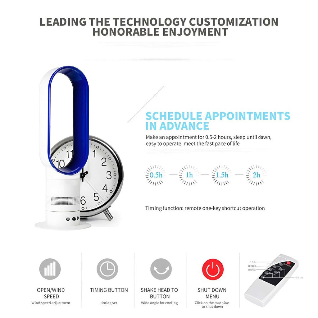 16-Zoll-Ventilator ohne Lamellen mit Fernbedienung
