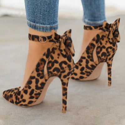 Modische High Heels für Frauen mit Schleifenriemen und spitzer Spitze