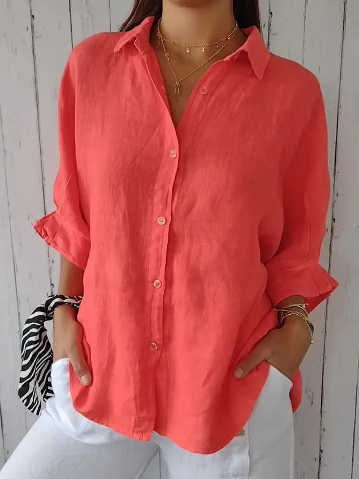 Naomi - Lässiges Top aus natürliche Textur für Frauen