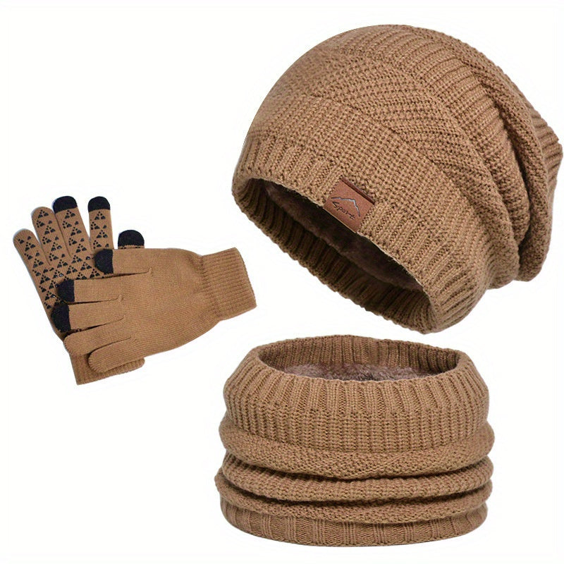 Freizeit Winter Plüsch 3-teiliges Set für Männer