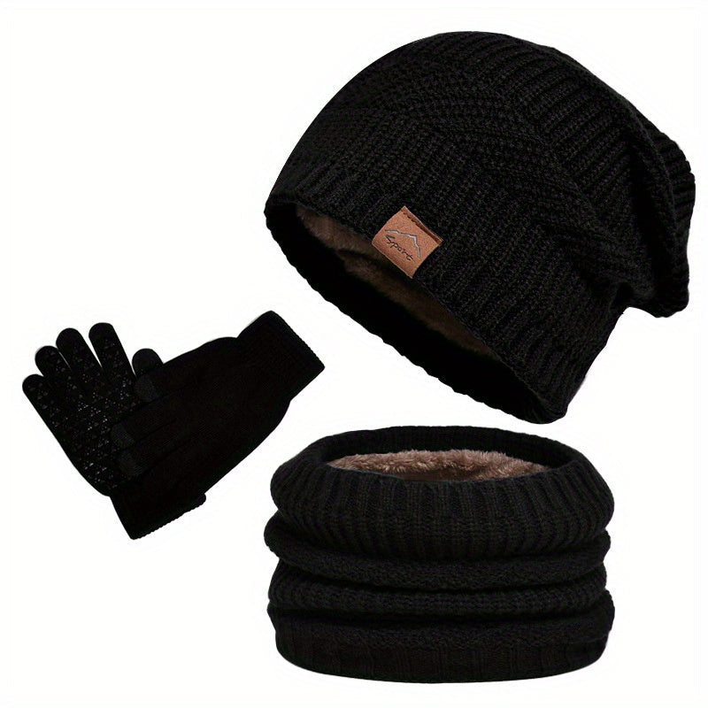 Freizeit Winter Plüsch 3-teiliges Set für Männer