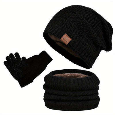 Freizeit Winter Plüsch 3-teiliges Set für Männer