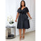 Frauen Elegant A-Linie Kleid Mit Kurzen Ärmeln | Mini