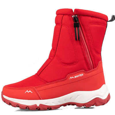 Damen-Winterstiefel mit seitlichem Reißverschluss – wasserdichte, rutschfeste, strapazierfähige Schneestiefel mit warmem Futter