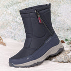 Damen-Winterstiefel mit seitlichem Reißverschluss – wasserdichte, rutschfeste, strapazierfähige Schneestiefel mit warmem Futter