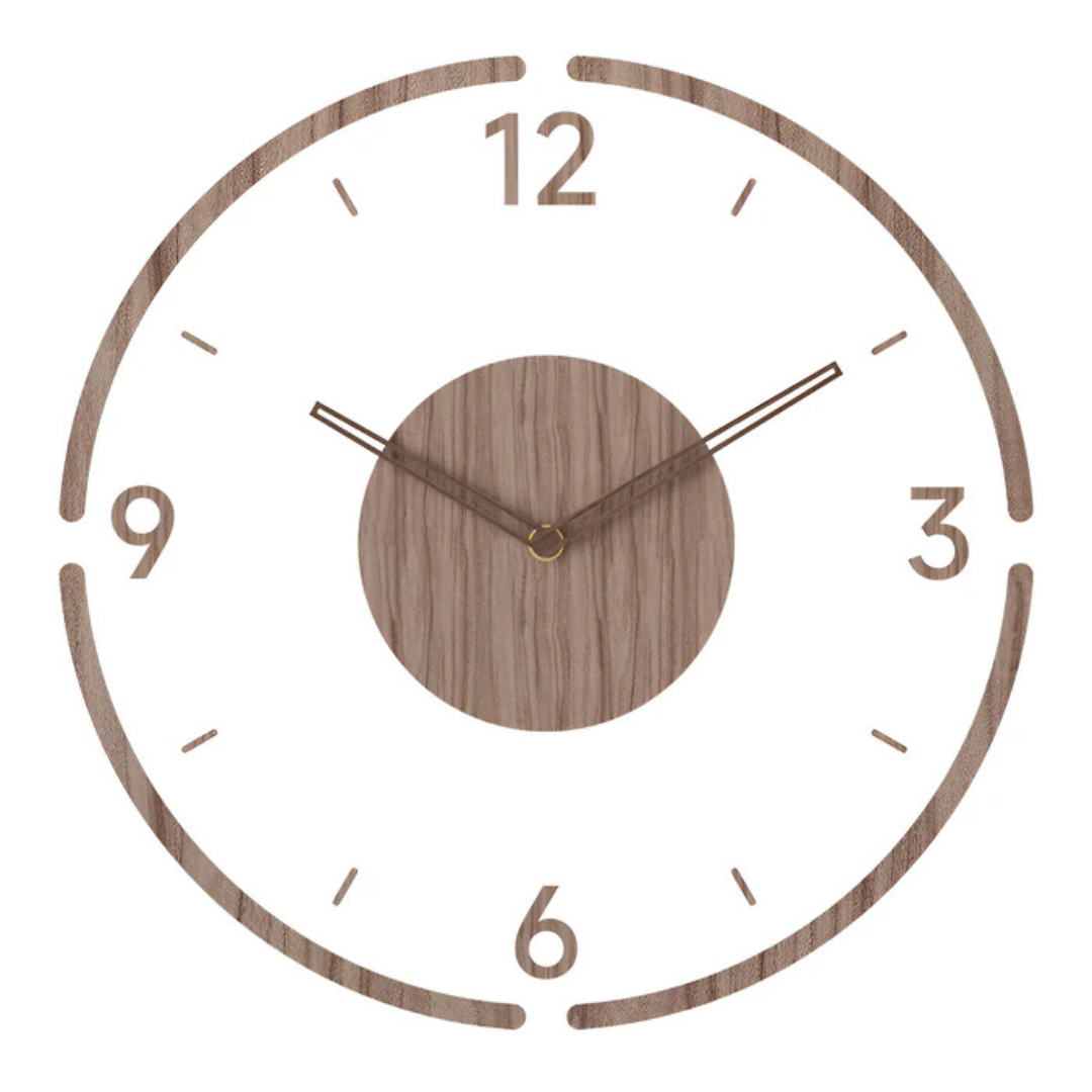 Nock - Große Wanduhr aus Acryl und Holz für das Wohnzimmer