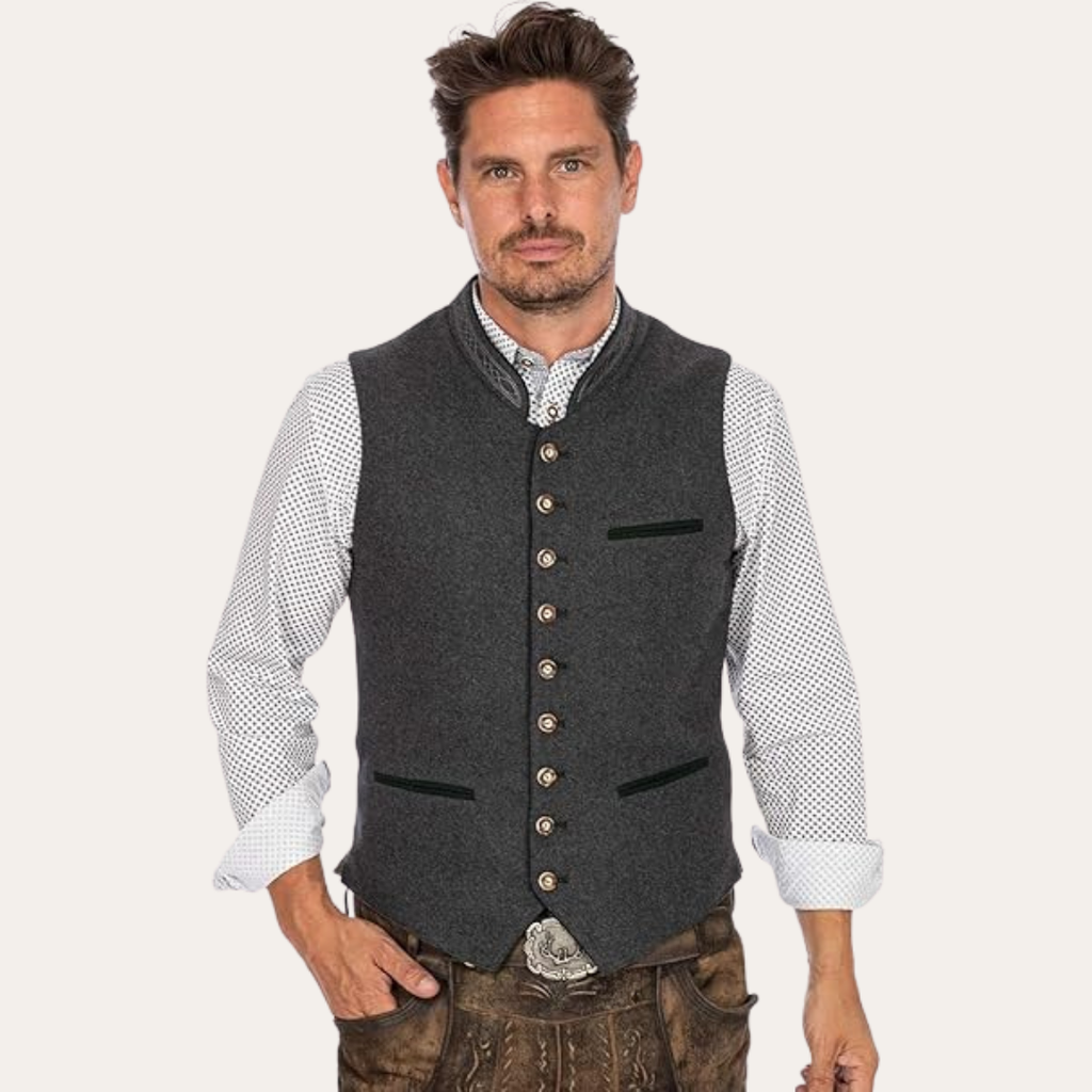 Herren Trachtenweste Wollmischung, Traditionelles Design