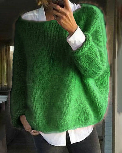 Klassischer Off-Shoulder-Strickpullover für Damen