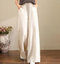 Elegante, lockere Baumwoll-natürliche Textur-Hose für Damen