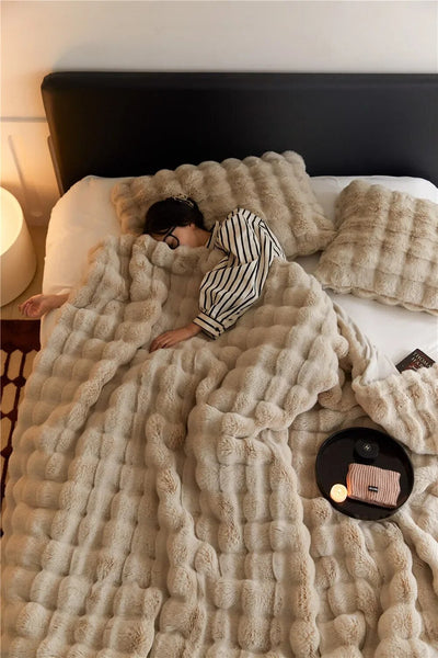 Fleecedecke Weiches Plüsch Kuscheliges Bett Überwurf