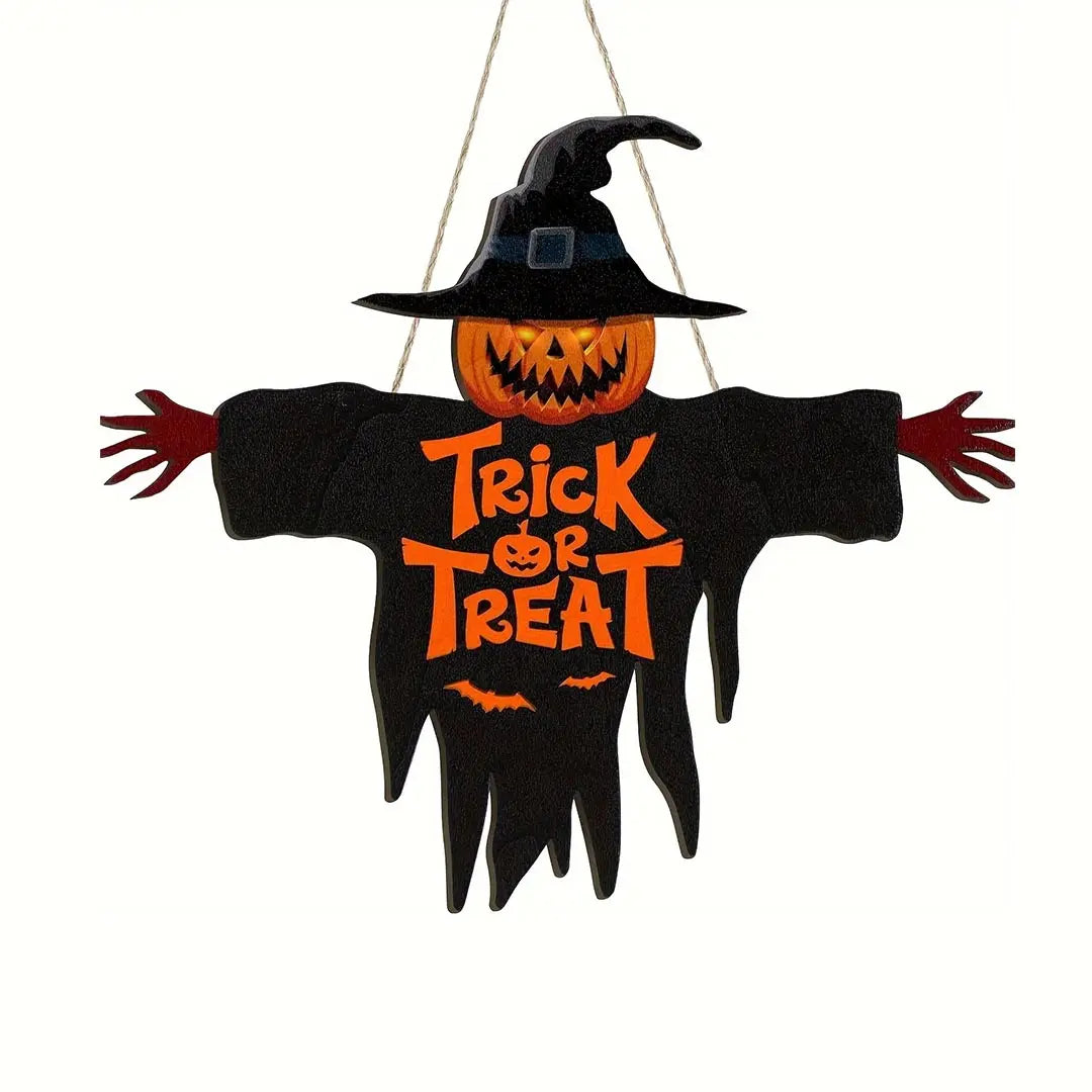 2D Halloween Trick-or-Treat Holzschild