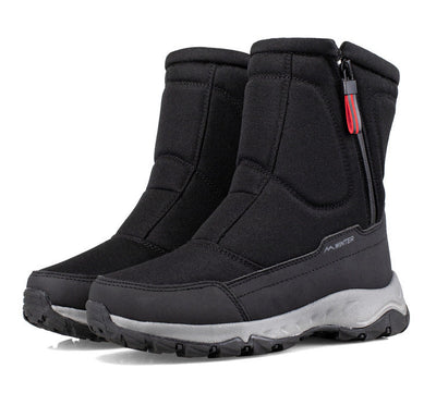 Damen-Winterstiefel mit seitlichem Reißverschluss – wasserdichte, rutschfeste, strapazierfähige Schneestiefel mit warmem Futter
