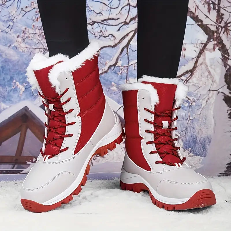 Wasserdichte Damen-Schneestiefel – isolierte Winterstiefel mit rutschfester Sohle
