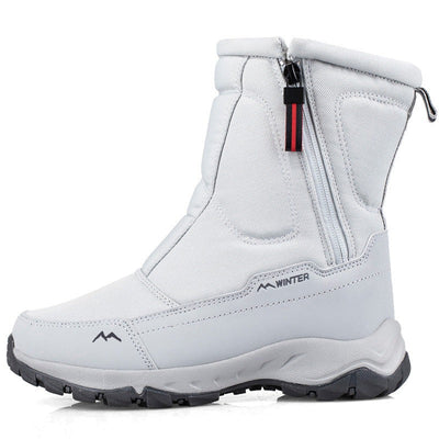 Damen-Winterstiefel mit seitlichem Reißverschluss – wasserdichte, rutschfeste, strapazierfähige Schneestiefel mit warmem Futter