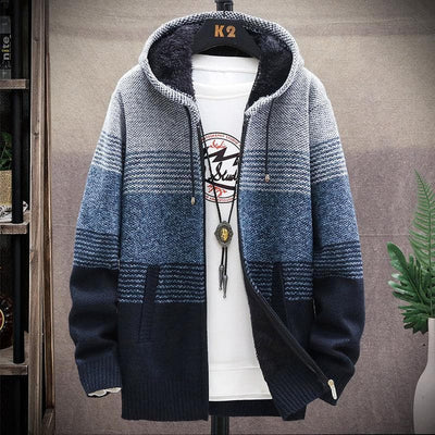 Warmer Pullover mit Kapuze und Reißverschluss für Männer