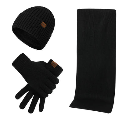 Lässiges Winterset mit Mütze, Schal und Handschuhen für Männer