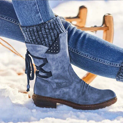 Wasserdichte Damen-Schneestiefel – halbhohe Winterstiefel mit rutschfester Sohle