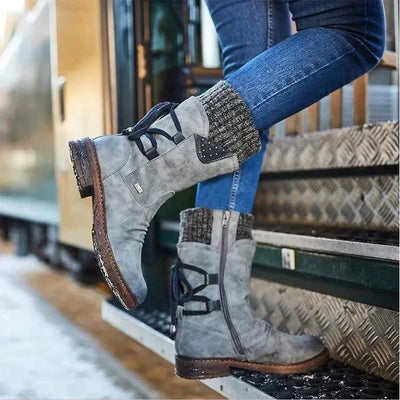 Wasserdichte Damen-Schneestiefel – halbhohe Winterstiefel mit rutschfester Sohle
