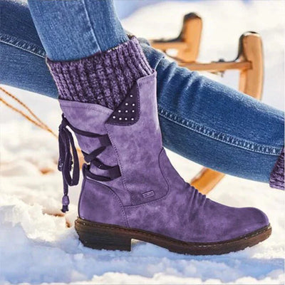 Wasserdichte Damen-Schneestiefel – halbhohe Winterstiefel mit rutschfester Sohle