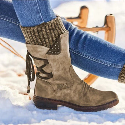 Wasserdichte Damen-Schneestiefel – halbhohe Winterstiefel mit rutschfester Sohle