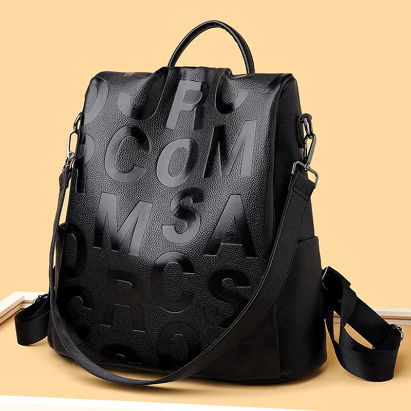 GuardGlam | Anti-Diebstahl Neue Frauen Rucksack Hohe Qualität Weiches PU Leder Rucksack