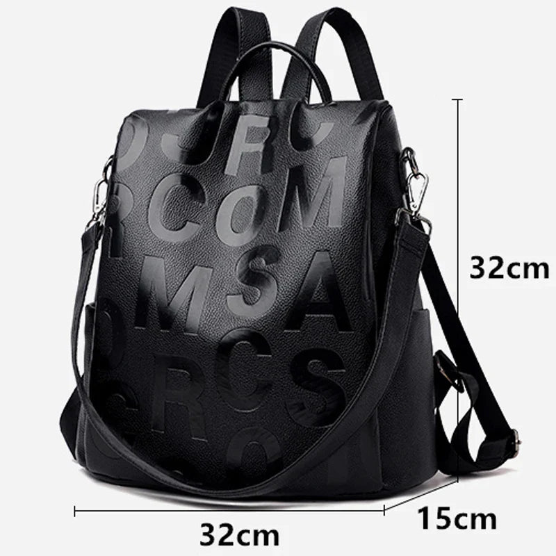 GuardGlam | Anti-Diebstahl Neue Frauen Rucksack Hohe Qualität Weiches PU Leder Rucksack