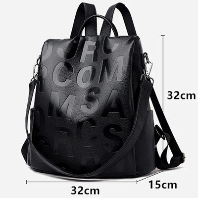 GuardGlam | Anti-Diebstahl Neue Frauen Rucksack Hohe Qualität Weiches PU Leder Rucksack