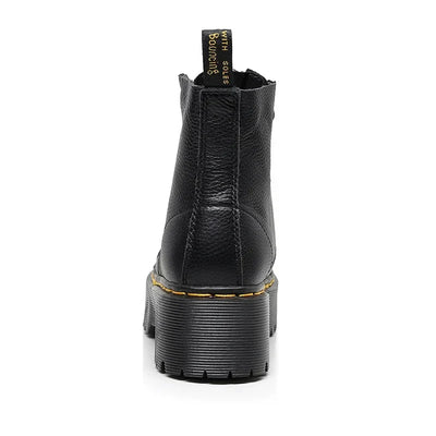 Damen Lederstiefel mit dicken Sohlen