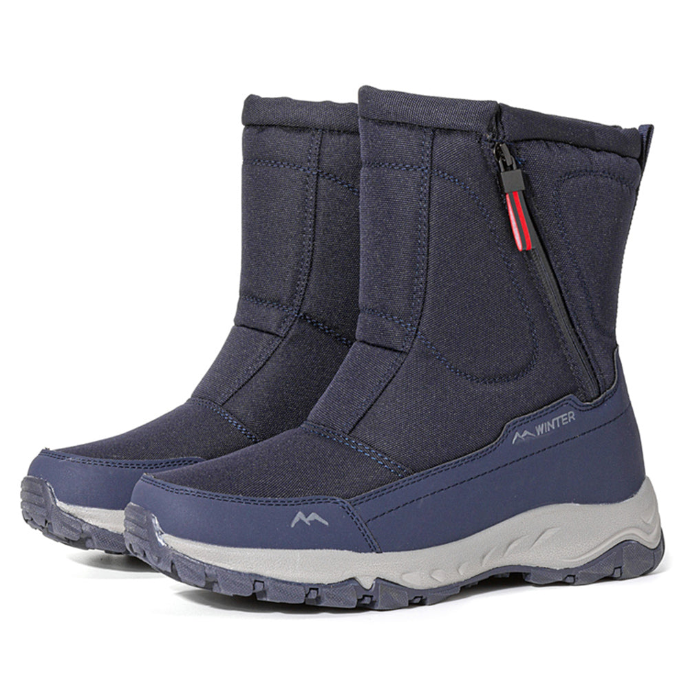 Damen-Winterstiefel mit seitlichem Reißverschluss – wasserdichte, rutschfeste, strapazierfähige Schneestiefel mit warmem Futter