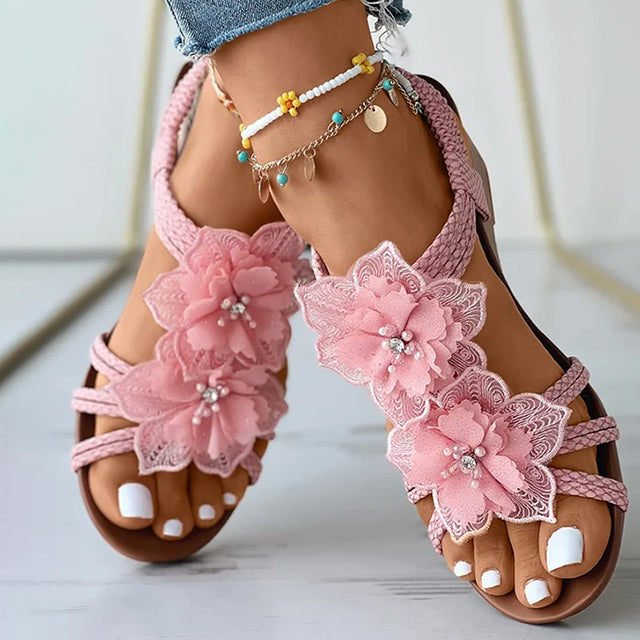 Levoire | Mit Keilabsatz Mit Blumendekoration